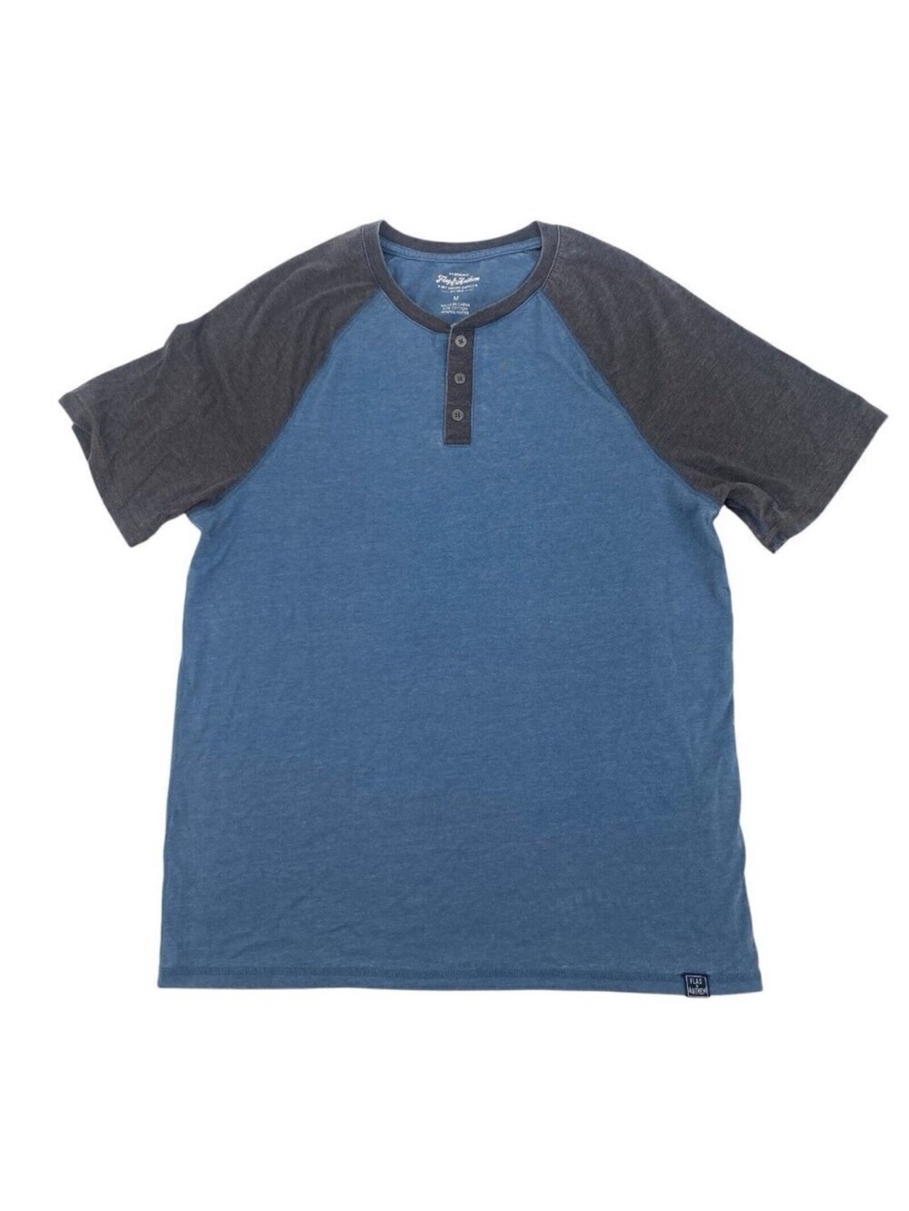Flag & Anthem Men’s Size M Blue Short Raglan Sleeve Henley Shirt Lightweight
